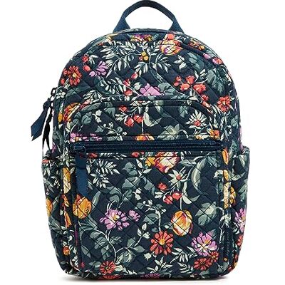 Vera Bradley Women's Cotton Small Backpack, Fresh-Cut Floral Green, One Size Vera Bradley Women's Cotton Small Backpack, Fresh-Cut Floral Green, One Size