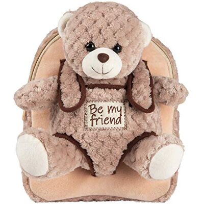 PERLETTI Sac à Dos Peluche pour Enfant 3 4 5 Ans Mini Cartable Mignon de Voyage et Doudou pour École Maternelle Petit Jouet Doux et Sacoche pour Petite Fille Garçon Bébé 21x27x9 cm (Ours) PERLETTI Sac à Dos Peluche pour Enfant 3 4 5 Ans Mini Cartable Mignon de Voyage et Doudou pour École Maternelle Petit Jouet Doux et Sacoche pour Petite Fille Garçon Bébé 21x27x9 cm (Ours)