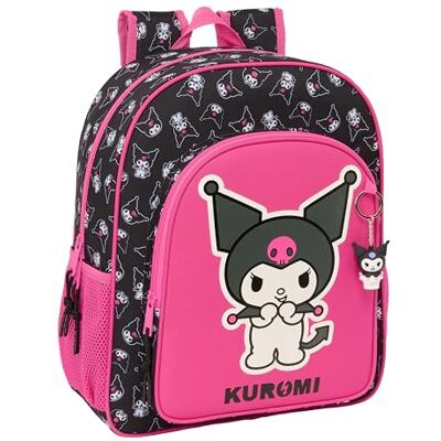 safta Kuromi Sac à dos scolaire pour enfant, adaptable au chariot Idéal pour les enfants d'âge scolaire, confortable et polyvalent, qualité et résistance, 32 x 12 x 38 cm, noir/fuchsia, M safta Kuromi Sac à dos scolaire pour enfant, adaptable au chariot Idéal pour les enfants d'âge scolaire, confortable et polyvalent, qualité et résistance, 32 x 12 x 38 cm, noir/fuchsia, M