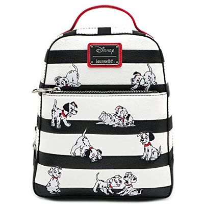 Loungefly Mini sac à dos Disney 101 Dalmatiens en similicuir rayé, multicolore, taille unique Loungefly Mini sac à dos Disney 101 Dalmatiens en similicuir rayé, multicolore, taille unique