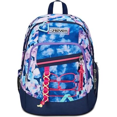 Seven Sac à dos Advanced Ecole Loisirs Sac d'école spacieux pour adolescents, filles, garçons, cartable rembourré ; avec compartiment pour ordinateur portable et compartiment pour bouteille d'eau Seven Sac à dos Advanced Ecole Loisirs Sac d'école spacieux pour adolescents, filles, garçons, cartable rembourré ; avec compartiment pour ordinateur portable et compartiment pour bouteille d'eau