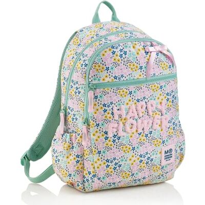 Miquelrius Sac à dos triple Lisbonne recyclé Happy Flower, unisexe, pour enfants, multicolore, grand format, multicolore, L Miquelrius Sac à dos triple Lisbonne recyclé Happy Flower, unisexe, pour enfants, multicolore, grand format, multicolore, L