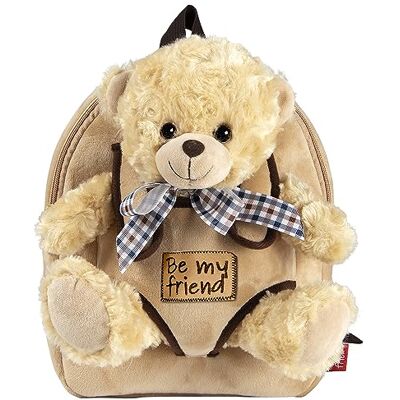 PERLETTI Sac à Dos Peluche pour Enfant 3 4 5 Ans Mini Cartable Mignon de Voyage et Doudou pour École Maternelle Petit Jouet Doux et Sacoche Petite Fille Garçon Bébé 21x27x9 cm (Ours Beige) PERLETTI Sac à Dos Peluche pour Enfant 3 4 5 Ans Mini Cartable Mignon de Voyage et Doudou pour École Maternelle Petit Jouet Doux et Sacoche Petite Fille Garçon Bébé 21x27x9 cm (Ours Beige)