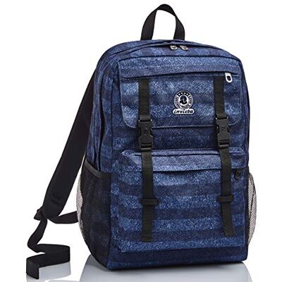 Invicta Sac à dos Duffy , Stripes, bleu, double compartiment, école et temps libre Invicta Sac à dos Duffy , Stripes, bleu, double compartiment, école et temps libre