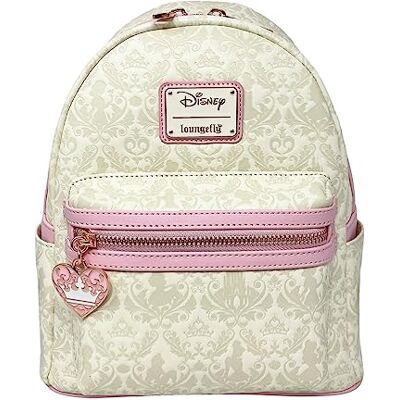 Loungefly Disney by Princess Damask Heo Sac à dos exclusif, Blanc, M, Décontracté Loungefly Disney by Princess Damask Heo Sac à dos exclusif, Blanc, M, Décontracté