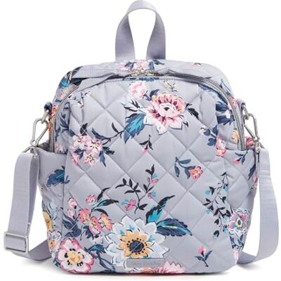 Vera Bradley Petit sac à dos convertible en sergé Performance pour femme, Bouquet parisien, taille unique Vera Bradley Petit sac à dos convertible en sergé Performance pour femme, Bouquet parisien, taille unique