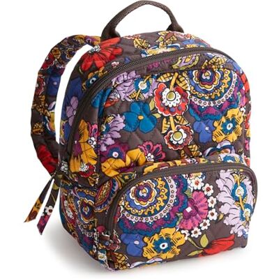Vera Bradley Mini Banbury Sac à dos en coton pour femme, Bouquet coloré, Taille unique Vera Bradley Mini Banbury Sac à dos en coton pour femme, Bouquet coloré, Taille unique