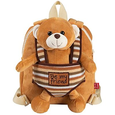 PERLETTI Petit Sac à Dos Ourson Peluche pour Enfant Fillette Fils 3 4 5 Ans Cartable Réversible et Doudou Animal Amovible pour École Maternelle Sacoche Doux Tout Petits 22x25x3cm (Ours) PERLETTI Petit Sac à Dos Ourson Peluche pour Enfant Fillette Fils 3 4 5 Ans Cartable Réversible et Doudou Animal Amovible pour École Maternelle Sacoche Doux Tout Petits 22x25x3cm (Ours)