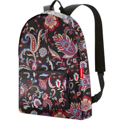 reisenthel Mini sac à dos maxi Sac à dos compact pliable Imperméable, Motif cachemire noir, 30 x 45 x 11 cm, Rucksack reisenthel Mini sac à dos maxi Sac à dos compact pliable Imperméable, Motif cachemire noir, 30 x 45 x 11 cm, Rucksack