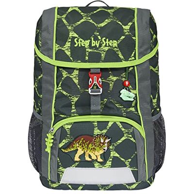 Step by Step Kit sac à dos Kid avec coussin d'assise ergonomique avec sangle pectorale amovible pour maternelle, préscolaire et loisirs, 13 L, Dino Tres Gris-vert Step by Step Kit sac à dos Kid avec coussin d'assise ergonomique avec sangle pectorale amovible pour maternelle, préscolaire et loisirs, 13 L, Dino Tres Gris-vert