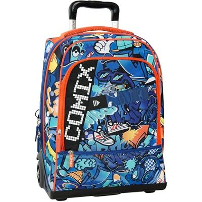 COMIX Ultra Bright Sac à dos scolaire Trolley avec panneau d'écriture LED, larges compartiments, roues remplaçables, poignée réglable, bretelles rembourrées réglables, fond préformé, 34 x 52 x 22 cm, COMIX Ultra Bright Sac à dos scolaire Trolley avec panneau d'écriture LED, larges compartiments, roues remplaçables, poignée réglable, bretelles rembourrées réglables, fond préformé, 34 x 52 x 22 cm,