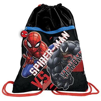 PASO Sac de gym / sac de sport pour enfant 43 x 34 cm Spiderman Noir PASO Sac de gym / sac de sport pour enfant 43 x 34 cm Spiderman Noir