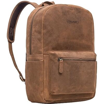 STILORD "Quincy" Sac à Dos avec Compartiment pour Ordinateur Portable en Cuir Hommes Femmes Grand sac à dos scolaire Sac à dos uni Vintage Couleur:tan marron scuro STILORD "Quincy" Sac à Dos avec Compartiment pour Ordinateur Portable en Cuir Hommes Femmes Grand sac à dos scolaire Sac à dos uni Vintage Couleur:tan marron scuro