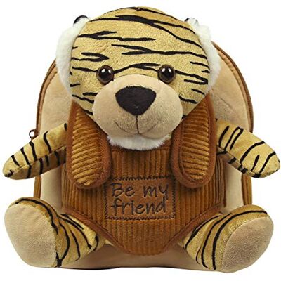 PERLETTI Sac à Dos Peluche pour Enfant 3 4 5 Ans Mini Cartable Mignon de Voyage et Doudou pour École Maternelle Petit Jouet Doux et Sacoche pour Petite Fille Garçon Bébé 21x27x9 cm (Tigre) PERLETTI Sac à Dos Peluche pour Enfant 3 4 5 Ans Mini Cartable Mignon de Voyage et Doudou pour École Maternelle Petit Jouet Doux et Sacoche pour Petite Fille Garçon Bébé 21x27x9 cm (Tigre)