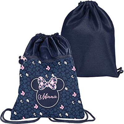 PASO Sac à dos Premium School Bag pour chaussures, chaussures, pantoufles Minnie Mouse, Noir et bleu marine, L, Créateur PASO Sac à dos Premium School Bag pour chaussures, chaussures, pantoufles Minnie Mouse, Noir et bleu marine, L, Créateur