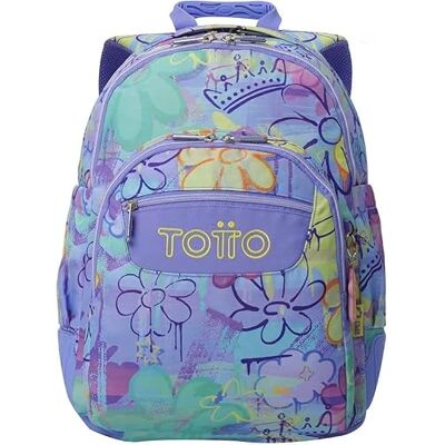 Totto Grand sac à dos scolaire modèle Rayol, capacité 19 L, 3 compartiments, 2 poches bouteille, poche pour PC 14", dos ergonomique avec flux d'air, bretelles en S, imprimé graphique Totto Grand sac à dos scolaire modèle Rayol, capacité 19 L, 3 compartiments, 2 poches bouteille, poche pour PC 14", dos ergonomique avec flux d'air, bretelles en S, imprimé graphique