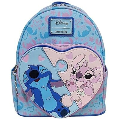 Loungefly Disney Mini sac à dos Stitch et ange Cœur Marchandise officielle Loungefly Disney Mini sac à dos Stitch et ange Cœur Marchandise officielle