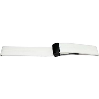SYSTEM-S Bracelet de 20 mm en silicone avec boucle déployante pour montre intelligente en blanc, Blanc., Eine Grösse, Classique SYSTEM-S Bracelet de 20 mm en silicone avec boucle déployante pour montre intelligente en blanc, Blanc., Eine Grösse, Classique