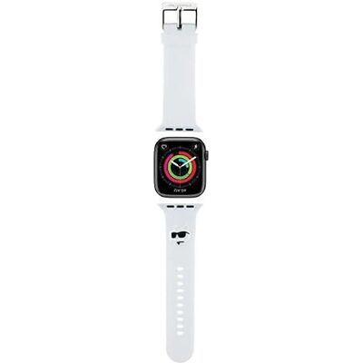 Bracelet Montre Apple Karl Lagerfeld Blanc 3D Gomme Tête de Choupette - 42/44/45/49mm Bracelet Montre Apple Karl Lagerfeld Blanc 3D Gomme Tête de Choupette - 42/44/45/49mm