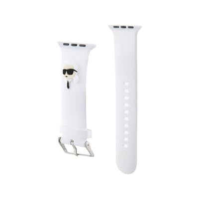 Bracelet en caoutchouc blanc 3D Karl Lagerfeld pour Apple Watch 38/40/41mm Bracelet en caoutchouc blanc 3D Karl Lagerfeld pour Apple Watch 38/40/41mm