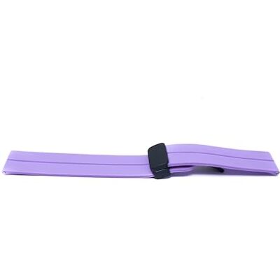 SYSTEM-S Bracelet de 20 mm en silicone avec boucle déployante pour montre intelligente violet, lilas, Eine Grösse, Classique SYSTEM-S Bracelet de 20 mm en silicone avec boucle déployante pour montre intelligente violet, lilas, Eine Grösse, Classique