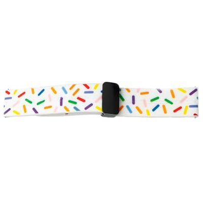 SYSTEM-S Bracelet de 20 mm en silicone avec boucle déployante basculante pour montre intelligente avec imprimé saumon en blanc, Blanc avec des pépites colorées, Eine Grösse, Classique SYSTEM-S Bracelet de 20 mm en silicone avec boucle déployante basculante pour montre intelligente avec imprimé saumon en blanc, Blanc avec des pépites colorées, Eine Grösse, Classique