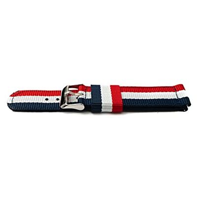 SYSTEM-S Bracelet de 20 mm en nylon pour montre connectée Samsung Galaxy Watch 4 multicolore, Rouge-Blanc-Bleu, Eine Grösse, Classique SYSTEM-S Bracelet de 20 mm en nylon pour montre connectée Samsung Galaxy Watch 4 multicolore, Rouge-Blanc-Bleu, Eine Grösse, Classique
