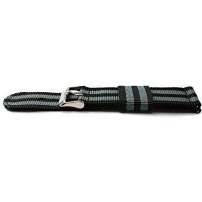 SYSTEM-S Bracelet de 20 mm en nylon pour montre connectée Samsung Galaxy Watch 4 en bleu gris, bleu/gris, Eine Grösse, Classique SYSTEM-S Bracelet de 20 mm en nylon pour montre connectée Samsung Galaxy Watch 4 en bleu gris, bleu/gris, Eine Grösse, Classique