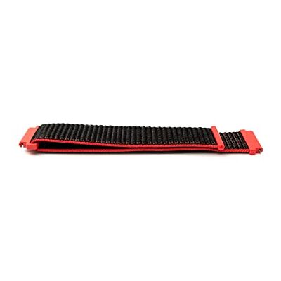 SYSTEM-S Bracelet de 20 mm en nylon pour montre intelligente Huawei Watch en rouge, rouge/noir, Eine Grösse, Classique SYSTEM-S Bracelet de 20 mm en nylon pour montre intelligente Huawei Watch en rouge, rouge/noir, Eine Grösse, Classique