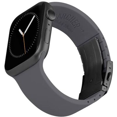 Archer Watch Straps Bracelets en Silicone Ajustables Sur Mesure pour Apple Watch (Graphite, Fermoir Gris, 40/41/42mm) Archer Watch Straps Bracelets en Silicone Ajustables Sur Mesure pour Apple Watch (Graphite, Fermoir Gris, 40/41/42mm)
