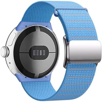 Wigento Bracelet en nylon pour Google Pixel Watch 4 3 2 1 45 mm, fermeture magnétique, réglable, bracelet tissé, confortable et léger (bleu) Wigento Bracelet en nylon pour Google Pixel Watch 4 3 2 1 45 mm, fermeture magnétique, réglable, bracelet tissé, confortable et léger (bleu)