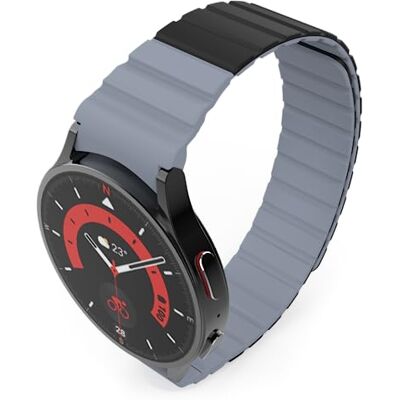 SYSTEM-S Bracelet 20mm en Silicone Magnétique pour Samsung Galaxy Watch 5 4 Noir, noir/gris, Eine Grösse, Classique SYSTEM-S Bracelet 20mm en Silicone Magnétique pour Samsung Galaxy Watch 5 4 Noir, noir/gris, Eine Grösse, Classique