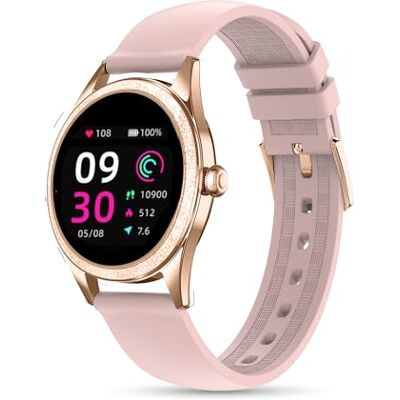 LUNIQUESHOP Montre Connectée Femme LSLUXE Brillante Tension Arterielle Smartwatch Podometre Femme Montre Intelligente Fitness Cardiofréquencemètre rose LUNIQUESHOP Montre Connectée Femme LSLUXE Brillante Tension Arterielle Smartwatch Podometre Femme Montre Intelligente Fitness Cardiofréquencemètre rose