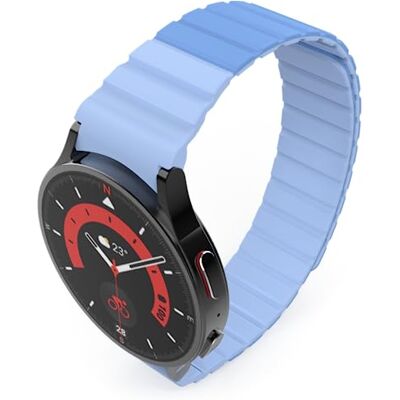 SYSTEM-S Bracelet 20mm en Silicone Magnétique pour Samsung Galaxy Watch 5 4 Bleu, bleu, Eine Grösse, Classique SYSTEM-S Bracelet 20mm en Silicone Magnétique pour Samsung Galaxy Watch 5 4 Bleu, bleu, Eine Grösse, Classique