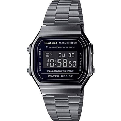 Casio Unisex VINTAGE zwart stalen band A168WEGG-1BEF Horloge Staal Zwart 3860 mm Casio Unisex VINTAGE zwart stalen band A168WEGG-1BEF Horloge Staal Zwart 3860 mm