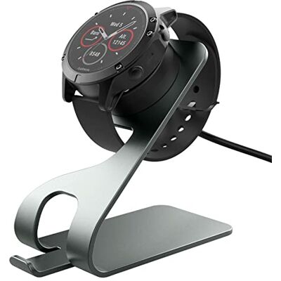MoKo Chargeur Compatible avec Garmin Fenix 7/7S/7X/6/6S/6X Pro/5/5S/5X/Vivoactive 3/4/4S/Forerunner 45/245/Venu 2/2 Plus/2S/Instinct, Station de Charge avec Câble USB 150cm Support en Aluminium, Gris MoKo Chargeur Compatible avec Garmin Fenix 7/7S/7X/6/6S/6X Pro/5/5S/5X/Vivoactive 3/4/4S/Forerunner 45/245/Venu 2/2 Plus/2S/Instinct, Station de Charge avec Câble USB 150cm Support en Aluminium, Gris