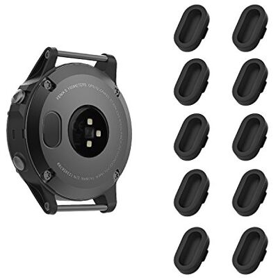 MoKo 10 Pack Dust Plug Compatible with Garmin Fenix 8/E/7/7S/7X/6/6S/6X/5/5S/5X/Vivoactive 6/5/3/4/Forerunner 45/55/245/745/945/Venu 2/Instinct/3, Silicone Charger Port Protector Anti Dust Caps, Black MoKo 10 Pack Dust Plug Compatible with Garmin Fenix 8/E/7/7S/7X/6/6S/6X/5/5S/5X/Vivoactive 6/5/3/4/Forerunner 45/55/245/745/945/Venu 2/Instinct/3, Silicone Charger Port Protector Anti Dust Caps, Black