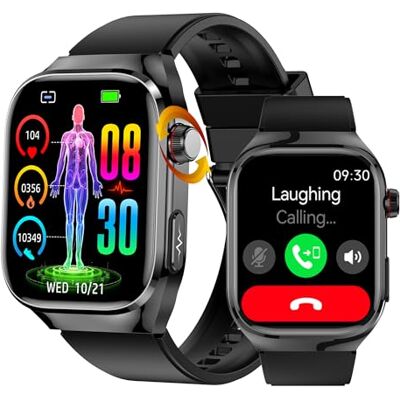 DigiKuber ECG Montre Connectée Intelligente Homme Femme, 1,7" Carré IP68 Étanche Smartwatch avec Podomètre HR SPO2 Moniteur de Pression Artérielle de Sommeil Message pour Android iOS DigiKuber ECG Montre Connectée Intelligente Homme Femme, 1,7" Carré IP68 Étanche Smartwatch avec Podomètre HR SPO2 Moniteur de Pression Artérielle de Sommeil Message pour Android iOS