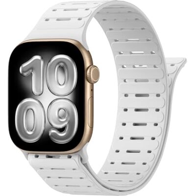 MoKo Magnetic Silicone Sport Band Compatible with Apple Watch 38/40/41/42mm Patented Soft Solo Loop Strap, Breathable Waterproof Wristband, for iWatch Series 12 11 10 9 8 7 6 5 4 SE 3/2/1 Women MoKo Magnetic Silicone Sport Band Compatible with Apple Watch 38/40/41/42mm Patented Soft Solo Loop Strap, Breathable Waterproof Wristband, for iWatch Series 12 11 10 9 8 7 6 5 4 SE 3/2/1 Women