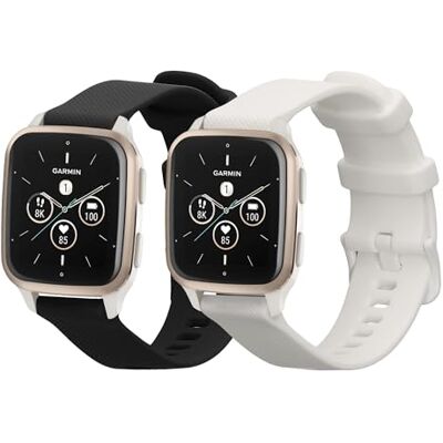 kwmobile Bracelets compatibles avec Garmin Venu Sq 2 Music/Sq 2/Vivoactive 6/Vivoactive 5 2 bracelets de rechange en silicone pour montre connectée ou traqueur d'activité Noir/gris, Large kwmobile Bracelets compatibles avec Garmin Venu Sq 2 Music/Sq 2/Vivoactive 6/Vivoactive 5 2 bracelets de rechange en silicone pour montre connectée ou traqueur d'activité Noir/gris, Large