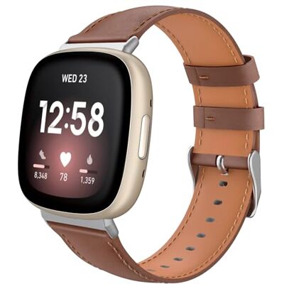 TiMOVO Leather Band Compatible with Fitbit Versa 4/Versa 3/Sense 2/1 TiMOVO Leather Band Compatible with Fitbit Versa 4/Versa 3/Sense 2/1