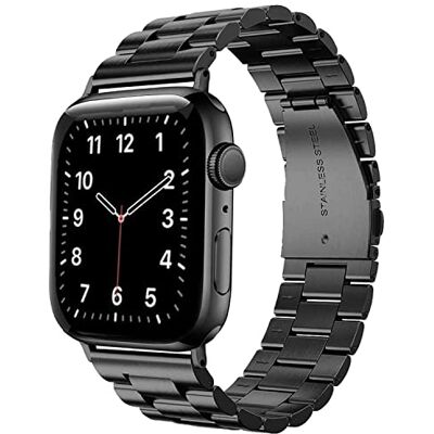 Cadorabo Bracelet en acier inoxydable compatible avec Apple Watch (Series 7/8) 41mm, (SE/Series4/5/6) 40mm et (Series 1/2/3) 38mm en NOIR Bracelet de remplacement adapté à votre smartwatch Cadorabo Bracelet en acier inoxydable compatible avec Apple Watch (Series 7/8) 41mm, (SE/Series4/5/6) 40mm et (Series 1/2/3) 38mm en NOIR Bracelet de remplacement adapté à votre smartwatch