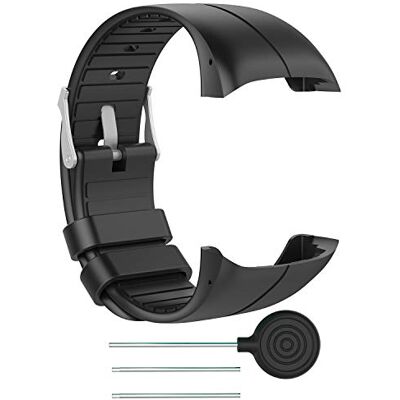 INF Bracelet de montre en silicone souple avec boucle en métal pour Polar M400/M430, noir, S, Moderne INF Bracelet de montre en silicone souple avec boucle en métal pour Polar M400/M430, noir, S, Moderne