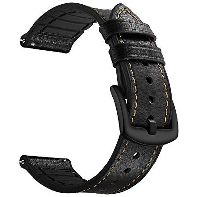 SYSTEM-S Bracelet flexible en silicone pour montre connectée Samsung Galaxy Watch 4 Noir 20 mm, noir/jaune, Eine Grösse SYSTEM-S Bracelet flexible en silicone pour montre connectée Samsung Galaxy Watch 4 Noir 20 mm, noir/jaune, Eine Grösse