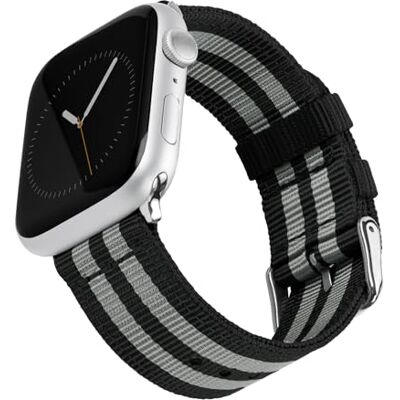 Archer Watch Straps Bracelets de Remplacement en Nylon pour Apple Watch (Noir et Gris/Acier Inoxydable, 44/45/46/49mm) Archer Watch Straps Bracelets de Remplacement en Nylon pour Apple Watch (Noir et Gris/Acier Inoxydable, 44/45/46/49mm)