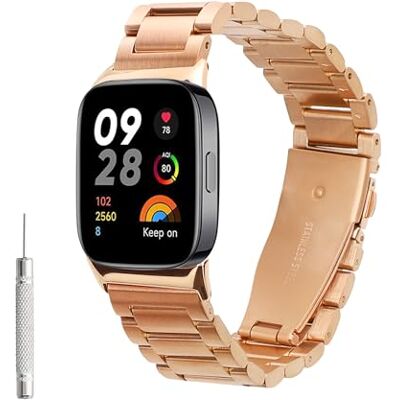 kwmobile Bracelet compatible avec Xiaomi Smart Band 8 Pro/Band 9 Pro/Redmi Watch 5 / Redmi Watch 4 bracelet de rechange en inox pour fitness tracker or rose kwmobile Bracelet compatible avec Xiaomi Smart Band 8 Pro/Band 9 Pro/Redmi Watch 5 / Redmi Watch 4 bracelet de rechange en inox pour fitness tracker or rose