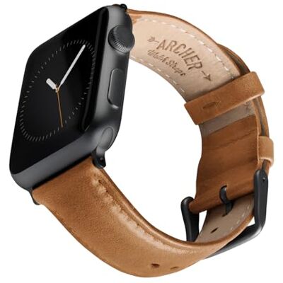 Archer Watch Straps Bracelets de Montre en Cuir de Grain Supérieur pour Apple Watch (Beige Camel/Surpiqûre Assortie, Gris Sidéral, 44/45/46/49mm) Archer Watch Straps Bracelets de Montre en Cuir de Grain Supérieur pour Apple Watch (Beige Camel/Surpiqûre Assortie, Gris Sidéral, 44/45/46/49mm)