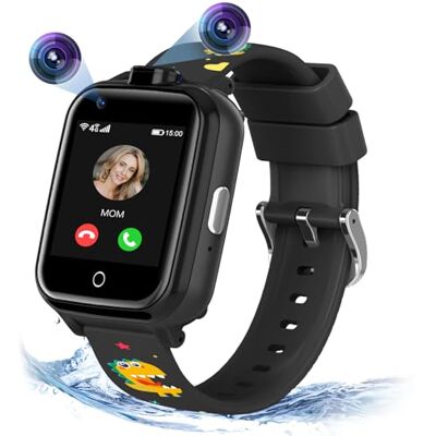 Jianyana 4G Montre intelligente étanche SOS pour enfants avec réveil, lecteur de musique de jeu, appareil photo, montre intelligente cadeau pour garçons et filles de 3 à 12 ans (noir) Jianyana 4G Montre intelligente étanche SOS pour enfants avec réveil, lecteur de musique de jeu, appareil photo, montre intelligente cadeau pour garçons et filles de 3 à 12 ans (noir)
