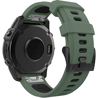 MoKo Watch Strap Compatible with Garmin Fenix 7/7 Pro/6/6 Pro/5/5 Plus/Forerunner 965/955/945/Instinct Solar/Instinct 2, Quick Fit 22mm Soft Silicone Replacement Band Sport Wristband, Army Green/Black MoKo Watch Strap Compatible with Garmin Fenix 7/7 Pro/6/6 Pro/5/5 Plus/Forerunner 965/955/945/Instinct Solar/Instinct 2, Quick Fit 22mm Soft Silicone Replacement Band Sport Wristband, Army Green/Black
