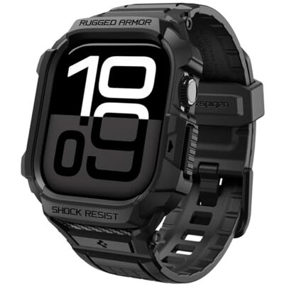 Spigen Rugged Armor Pro 2 Coque avec Bracelet Compatible avec Apple Watch 11/10 42mm (2025/2024) Noir Mat Spigen Rugged Armor Pro 2 Coque avec Bracelet Compatible avec Apple Watch 11/10 42mm (2025/2024) Noir Mat